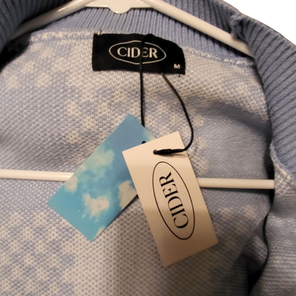 🩷 3/$15 Cider Blue and White Checkered Women's Sweater, Medium, NWT - Picture 4 of 6